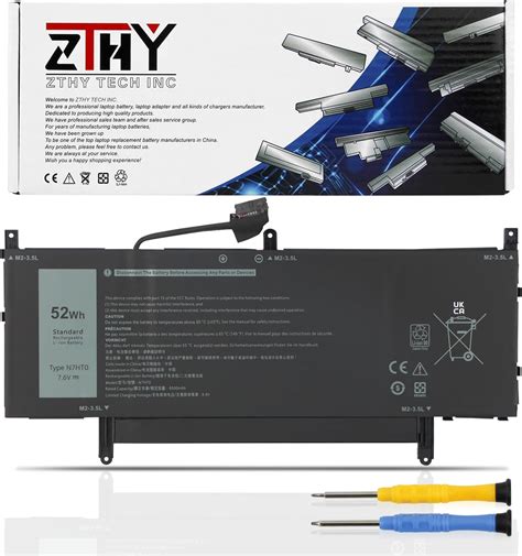 Zthy 52wh N7ht0 Laptop Battery Replacement For Dell