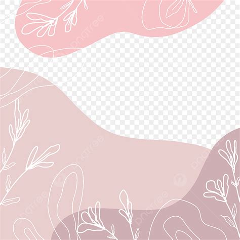 White Line Simple Abstract Frame Pink Nude Abstract Frame Nude Color Pink Pastel PNG