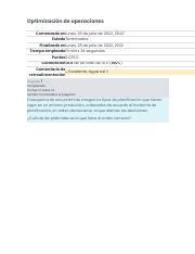 Optimizacion De Operaciones Punto Extra Autocalificable Pdf