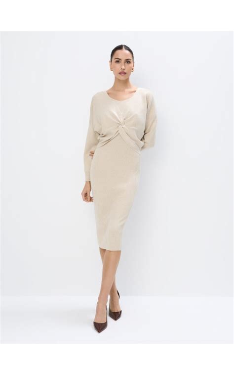 Abito Midi Con Maglione Colore Nude Mohito Cy X