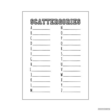 Scattergories List Template Sekapositive