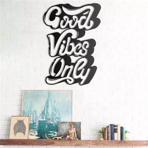 Painel Vazado Good Vibes Only Cm Preto Elo