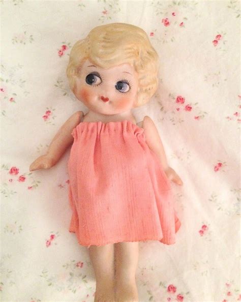 Vintage 1920 S Bisque Kewpie Doll Pink Dress