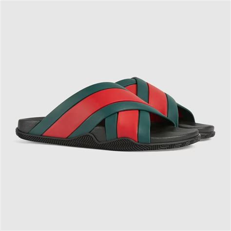 Dép Gucci Mens Rubber Slide Sandal Black ‎630326 J8700 8460