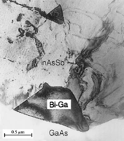 Cross Sectional Transmission Electron Micrograph Of A Bi Ga Inclusion