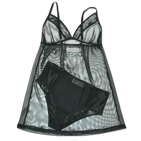 Nucleus Black Lingerie Setpantie And Camisole