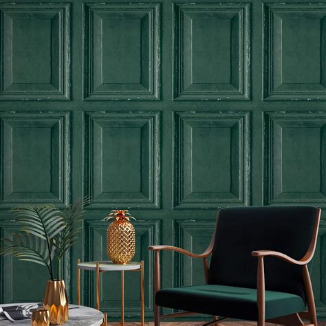 Grandeco Life Wood Panels Green Wallpaper A49204 - Distressed Wooden