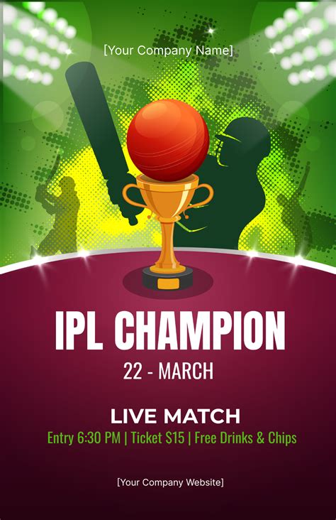 Free Ipl Auction Poster Template To Edit Online