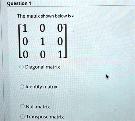 Solved Robotics Course Question The Matrix Shown Below Is A