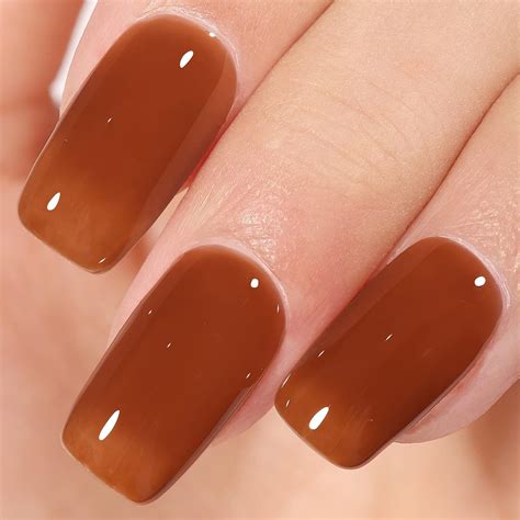 Amazon Aillsa Jelly Brown Gel Nail Polish Dark Nude Gel Polish Sheer Amber Color Nail