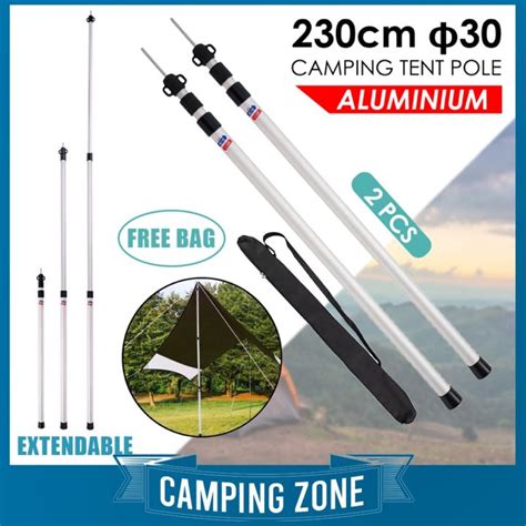 pcs camping tent strong poles camping adjustable rod  flysheet tarp
