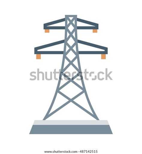 Electric Pylon Vector Icon Stock Vector Royalty Free 487142515