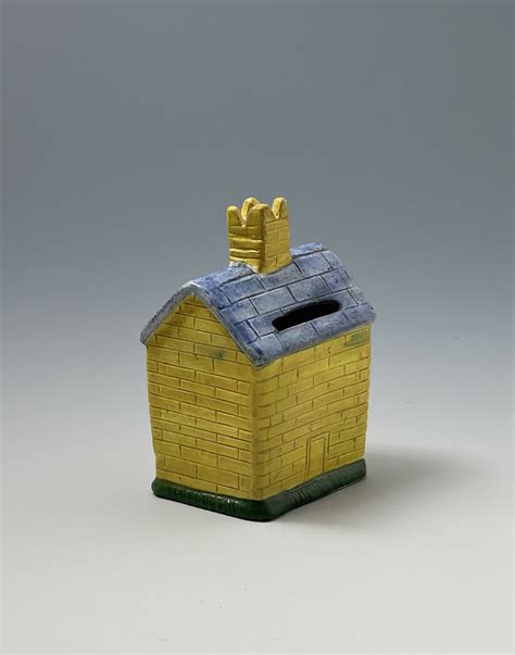 Prattware Pottery Money Box In The Form Of A House Early 19th Century