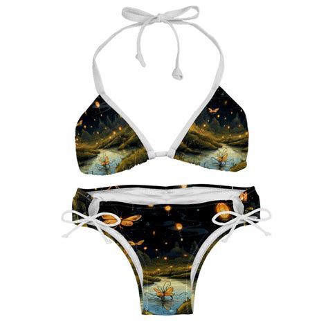 Fireflies Women S Detachable Sponge Adjustable Strap Bikini Set