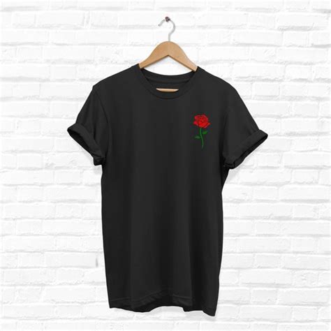 Rose Tshirt Rose Shirt Red Rose T Shirt Tumblr Tshirt Cool Etsy Uk