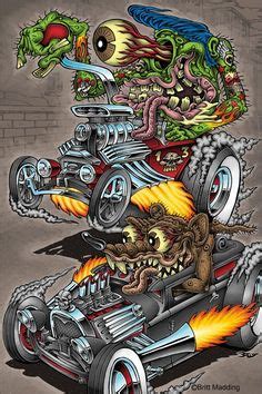 Hot Rod Toons Ideas Ed Roth Art Rat Fink Car Cartoon