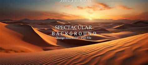 premium psd desert sand dunes panorama  sunset
