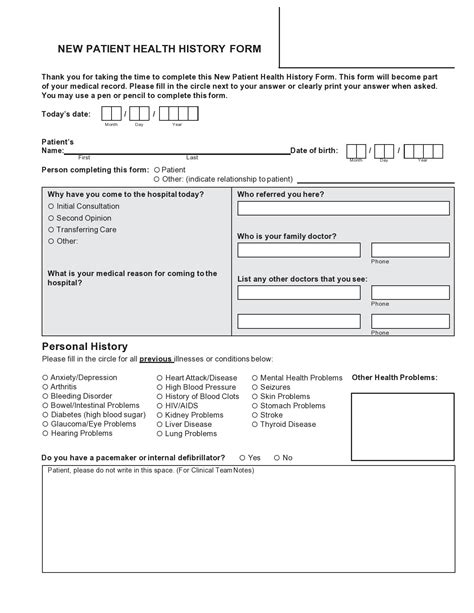 43 Medical Health History Forms [PDF, Word] ᐅ TemplateLab