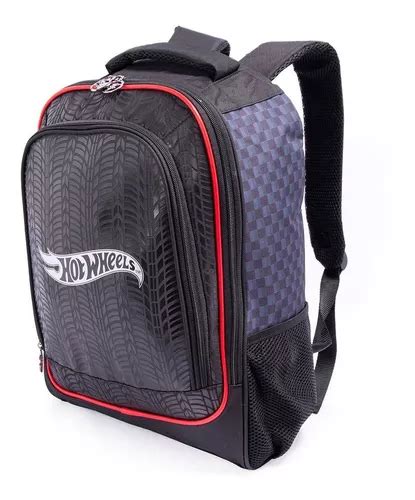 Morral Escolar Infantil Hot Wheels Escolar Infantil Volta As Aulas Color Negro Estampada L