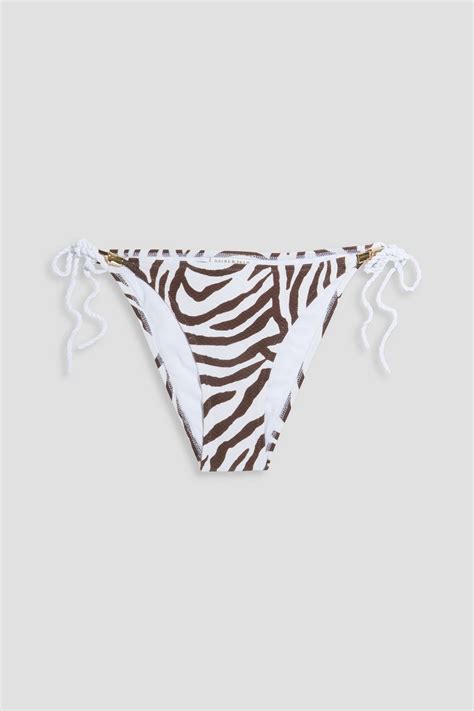 Heidi Klein Tiger Print Stretch Seersucker Low Rise Bikini Briefs The Outnet