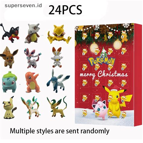 Jual Superseven 24pcs Kotak Kalender Advent Pokemon Natal 2022 Pikachu