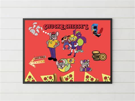 Chuck E Cheese Retro 1980 S Wall Decor A Perfect Nostalgia Item For Your 80 S Themed Rooms