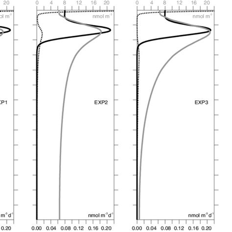 Simulated Annual Mean Vertical Profiles Of Production Solid Black