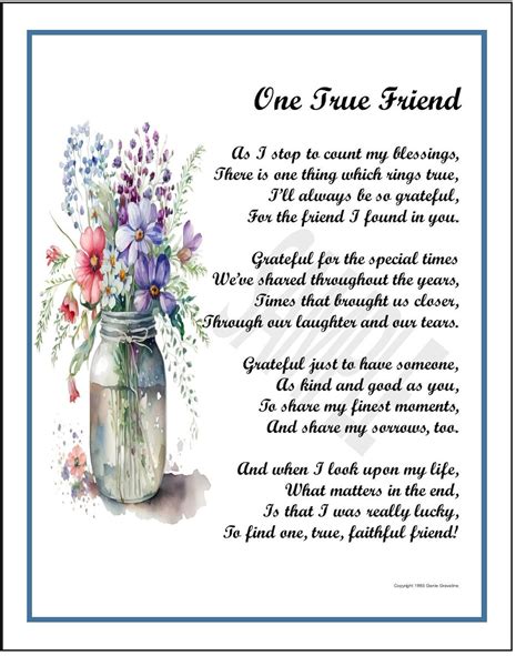 Best Friend Poem Print, DIGITAL DOWNLOAD, Friend Verse Saying Print ...