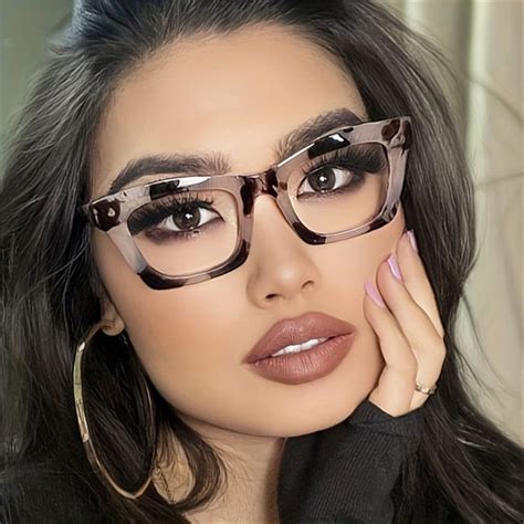 Cat Eye Clear Lens Glasses For Women Men Vintage Leopard Eyeglasses