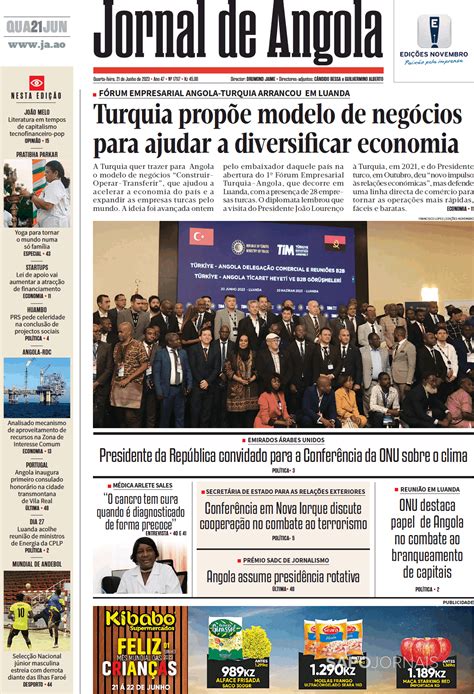 Jornal De Angola Jun Jornais E Revistas Sapo Pt Ltima