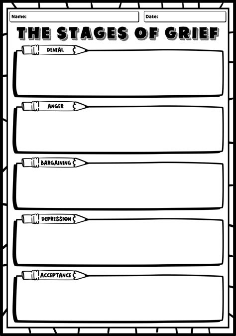 5 Stages Of Grief Worksheet Grief Counseling Recovering Heal