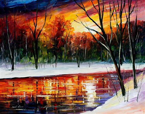 Winter Spirit PALETTE KNIFE Oil Painting On Canvas By Leonid Afremov