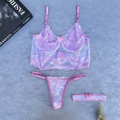 Lingerie Feminina Sensual Conjunto Renda Luxo Sexy Sem Bojo Mercadolivre