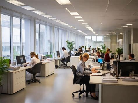 large office  people working   premium ai generated image