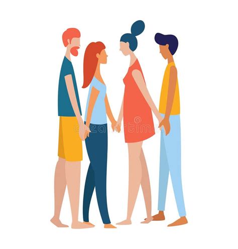 Women And Men Polyamorist Gay Homosexual Lesbian Hugging Kissing