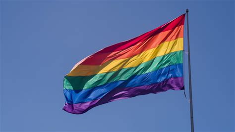 Slow Motion Gay Pride Flag Blowing In The Wind Stock Footage Video Shutterstock