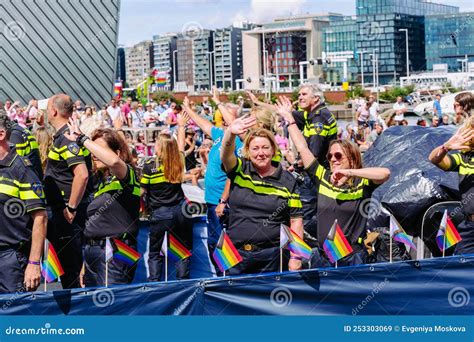 Pride Parade Of Lesbian Gay Bisexual Transgender And Allies Happy Lgbtq Police Workers