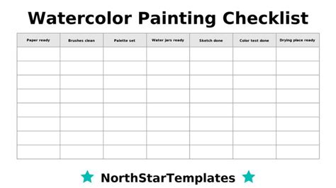 Quick Watercolor Checklist