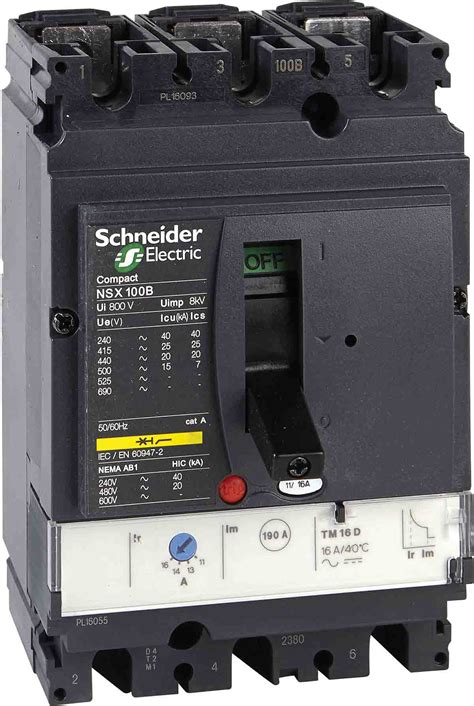 LV429552 Schneider Electric NSX MCCB 3P 63A Breaking Capacity 25 KA