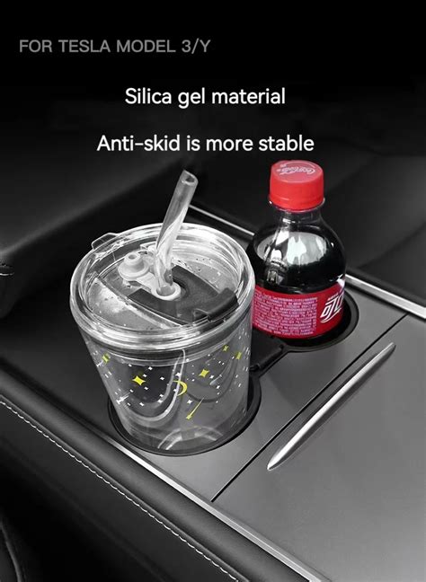 For Tesla Model Y 2022 2023 Interior Accessories Center Console Insert Silicone Car Cup Holder