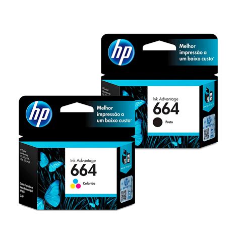 Kit Cartucho Hp 664 - Kit Cartucho HP 664 Original F6V28AB Color | F6V29AB Black | Impressora ...