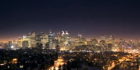 calgary, panorama, building Exterior, night, famous Place, photography