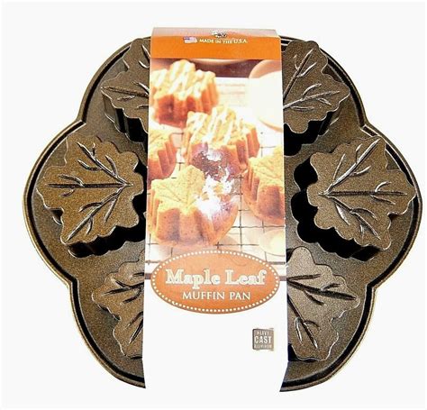 Nordic Ware Nonstick Muffin Pan Maple Leaf Shapes Makes 6 Made In Usa