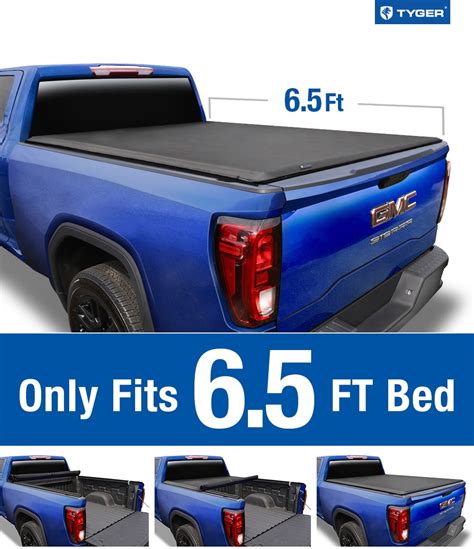 Tyger Auto T1 Soft Roll Up Truck Bed Tonneau Cover Compatible With 2019 2023 Chevy Silverado