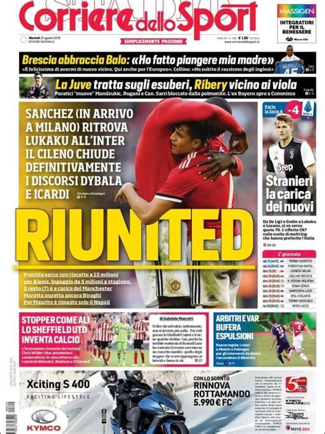 Corriere Dello Sport Italia Martes 20 De Agosto De 2019 Infobae