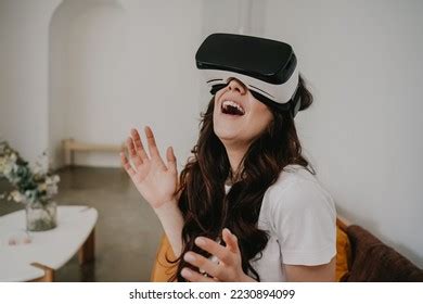 Scared Brunette Hispanic Woman White Shirt Stock Photo Shutterstock