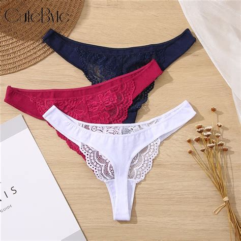 Cute Byte Cute Byte Pcs Set Cotton G String Women Panties Lace Underwear Female Lingerie