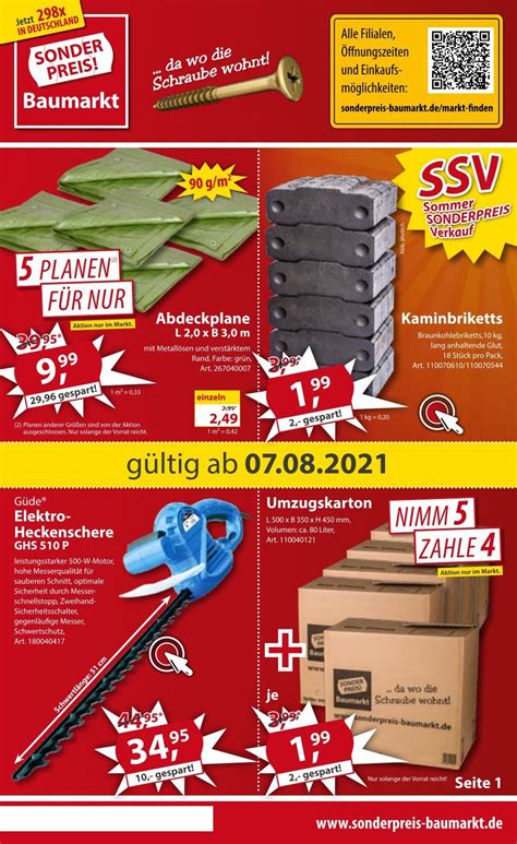 Sonderpreis Baumarkt Aktueller Prospekt 07 08 13 08 2021