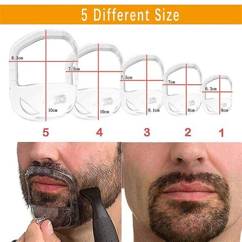 5 Sizes Goatee Shaving Template Beard Guide Shaper Beard Shaping