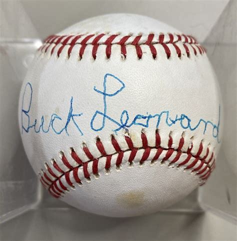 Buck Leonard Autographed Negro League Baseball In Cube Homestead Grays